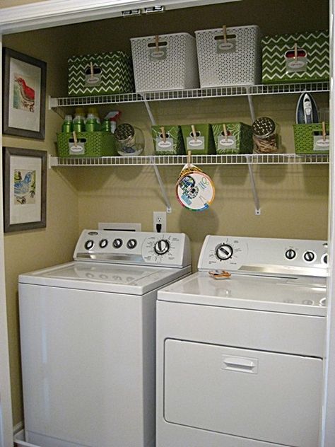 Laundry room make over! Diy Laundry Room Storage, Small Space Laundry, Laundry Closet Organization, Laundry Closet Makeover, Laundry Room Organization Ideas, Laundry Room Organization Storage, Laundry Room Storage Shelves, Small Laundry Room Organization, Room Organization Ideas