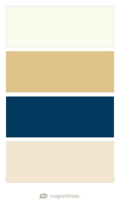 Ivory, Gold, Navy, and Champagne Wedding Color Palette - custom color palette created at MagnetStreet.com Wedding Colors Champagne, Champagne Color Palette, Navy Wedding Colors, Champagne Wedding Colors, Color Bordo, Baby Room Colors, Gold Color Palettes, Pintura Exterior, Gold Color Scheme