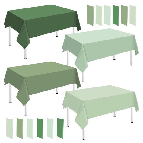 PRICES MAY VARY. Package Includes – 16pcs tablecloth in 4 colors, each color 4pcs, which are sufficient for you to use and replace. Sage Green Colors – Our table covers take sage green as the color, and they have 4 gradient colors, from light to dark, fresh and unique, and well enhance the party atmosphere, leave everyone a deep memory. Measurement – Each tablecloth measures 51 x 108inch, it is a proper size and can easily match with your tables, desks and more. Reliable Material – These table c Sage Green Baby Shower, Forest Baby Showers, Green Tablecloth, Bride Shower, Prom Theme, Green Baby Shower, Dinosaur Baby Shower, Baby Shower Table, Green Table