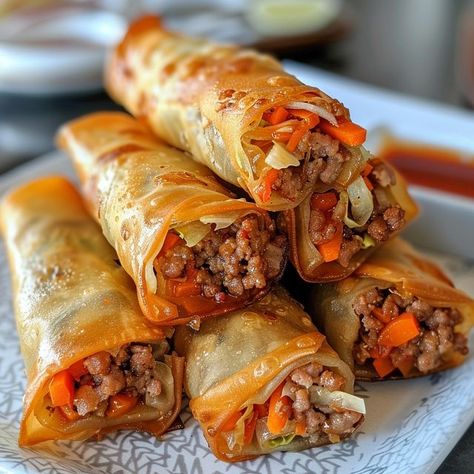 Chef Jet Tila, Filipino Lumpia, Lumpia Recipe, Grandma Cooking, Shredded Carrots, Chinese Cooking Recipes, Egg Roll Recipes, Cooking Dishes, Chopped Carrots