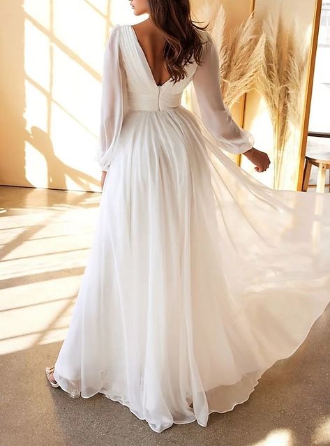 Modern Bride Dress, Chiffon Wedding Gowns, Skirt Chiffon, Long Sleeve Bridal Gown, Long Sleeve Chiffon Dress, Belted Skirt, Cinderella Divine, Chiffon Wedding Dress, Mother Wedding Dress