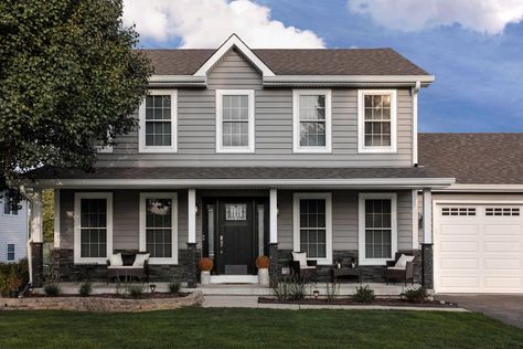 Vinyl Siding Color Schemes, Popular Vinyl Siding Colors, Alside Siding, Grey Siding House, Exterior Vinyl Siding Colors, Vinyl Siding Color Combinations, Mastic Vinyl Siding, Certainteed Vinyl Siding, Grey Vinyl Siding