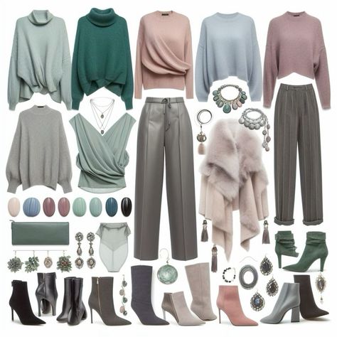 Soft Muted Summer Color Palette, Soft Summer Office Outfit, Soft Summer Soft Dramatic, Soft Summer Style Outfits, Soft Summer Work Outfits, Soft Summer Color Palette Outfits Capsule Wardrobe, Soft Summer Color Palette Clothes, Soft Dramatic Winter, Soft Summer Outfits Color Palettes