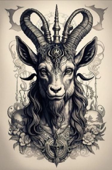 View Tattoo, Red Tattoo Ideas, Red Ink Tattoo, Capricorn Tattoo, Goat Head, Red Tattoo, Red Ink Tattoos, Small Tattoos For Guys, Occult Art