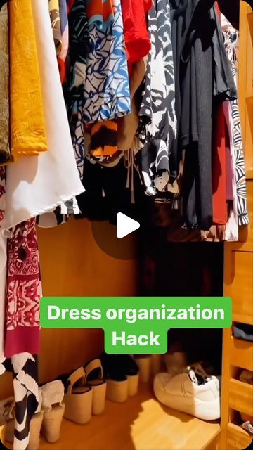 Home Harmony Tips on Instagram: "👗 Wardrobe Wisdom:   Learn the perfect technique to store your long pieces without them touching the floor or getting dirty.   Fold, hang, and protect your dresses like a pro! Save this video for future reference and share the love.  Tap up for more fashion tips!  Credit: @homes.styles  #FashionTips #ClothingCare #WardrobeOrganization #StyleHacks #FashionInspiration" Clothes Organization Without Closet, Organize Dresses In Closet, Shared Wardrobe Organisation, Long Dress Hanging Hacks, How To Organize Dresses In The Closet, How To Store Long Dresses In Closet, How To Fold A Long Dress, How To Hang A Long Dress On A Hanger, Folding Long Dresses