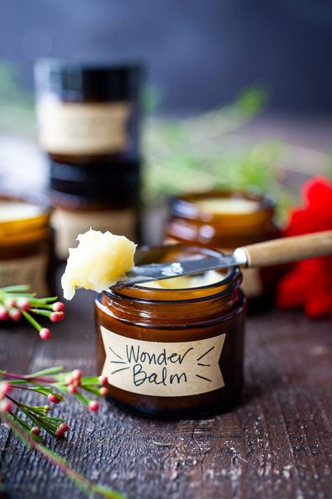 Wonder Balm! (Shea Butter Body Balm Recipe) | Feasting At Home Body Balm Recipe, Balm Recipe, Săpunuri Handmade, Salve Recipes, Face Balm, Hand Salve, Herbal Salves, Body Butters Recipe, Diy Lotion