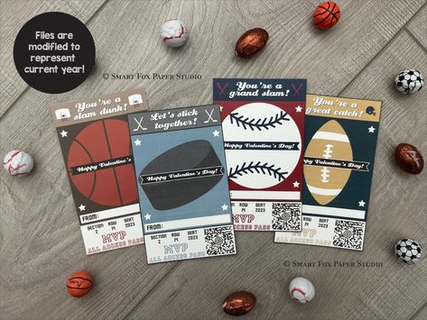 Sports Valentines - Instant Download - Digital Valentines - Kids Valentines - Football - Hockey - Baseball - Basketball - Valentine's Day Sports Valentines, Hockey Valentines, Baseball Valentine, Valentines Diy Kids, Valentines Kids, Kids Valentines, Valentines For Kids, Sports Theme, Valentines Diy