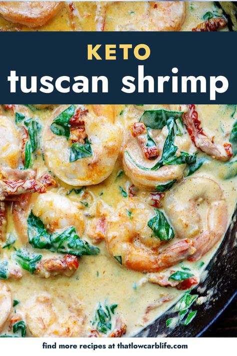 Keto Tuscan Shrimp, Gd Recipes, Creamy Tuscan Shrimp, Tuscan Shrimp, Low Carb Life, Keto Italian, Tuscan Recipes, Healthier Meals, Dinner Plans