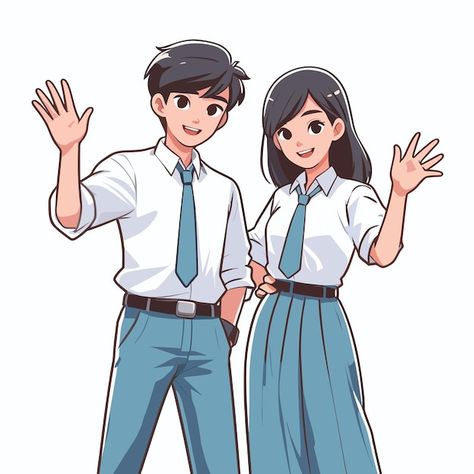 Student Drawing Reference, Student Pose Reference, Imp Reference, Waving Pose Reference, Student Cartoon, Manga Poses, Students Day, Canva Tips, Shirt Logo Design