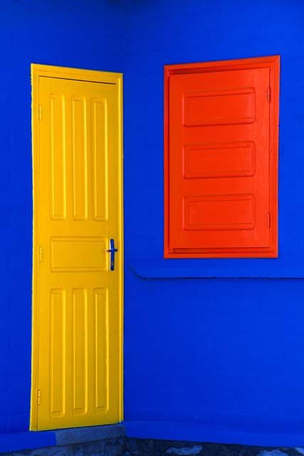 Yellow Door, Primary Colours, Yellow Doors, Color Harmony, Foto Art, Colour Board, Yellow Blue, Windows And Doors, Color Combos