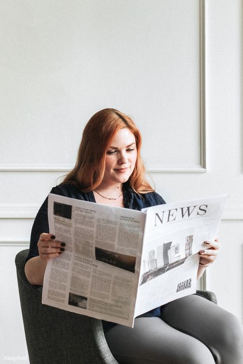 Woman reading the newspaper at home | premium image by rawpixel.com / McKinsey Holding Newspaper, Newspaper Woman, Reading The Newspaper, The Power Of Reading, Reading Newspaper, Life Drawing Reference, Women Reading, Paper Mockup, The Newspaper