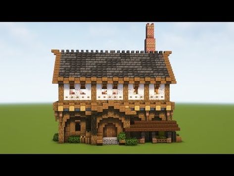 Minecraft How to Build a Medieval Tavern - YouTube Minecraft Tavern Tutorial, Minecraft Tavern Exterior, Minecraft Tavern Ideas, Minecraft Tavern, Tavern Ideas, Medieval Tavern, Minecraft Tutorials, Something Creative, Minecraft Castle