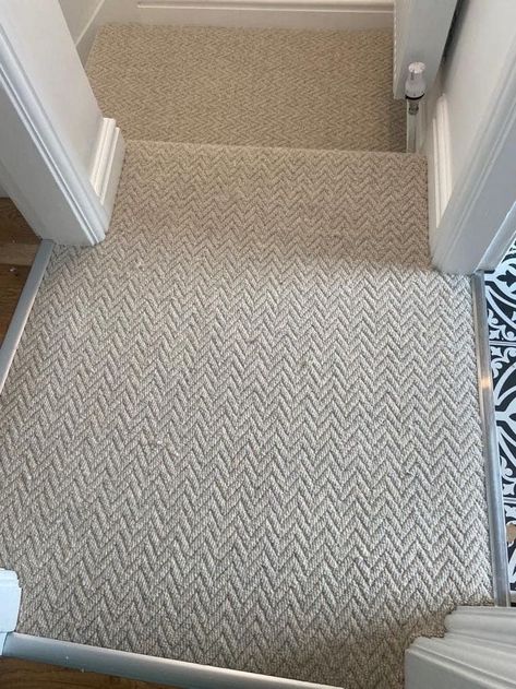 Tweed Carpet, Best Carpet For Stairs, Stairs And Doors, Carpet Staircase, Stairs Renovation, House Staircase, Hall Carpet, Narrow Hallway Decorating, Textured Carpet