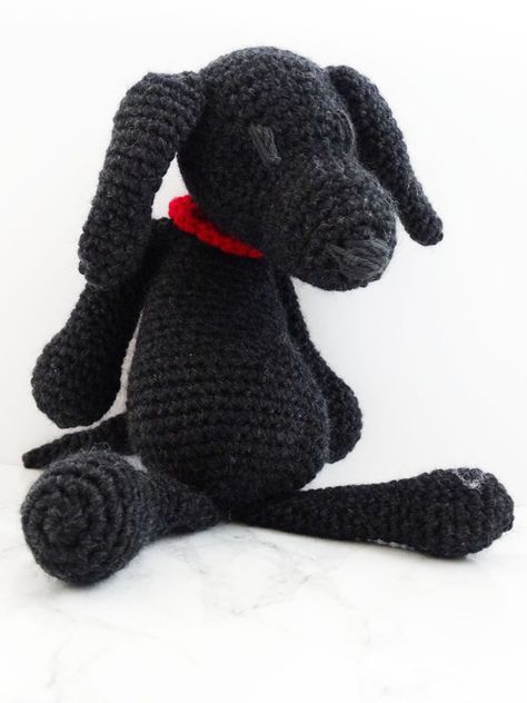 Crochet Black Lab Pattern Free, Crochet Black, Labrador Retriever Puppies, Black Labs, Black Lab, Pattern Free, Crochet Ideas, Felt Crafts, Needle Felting