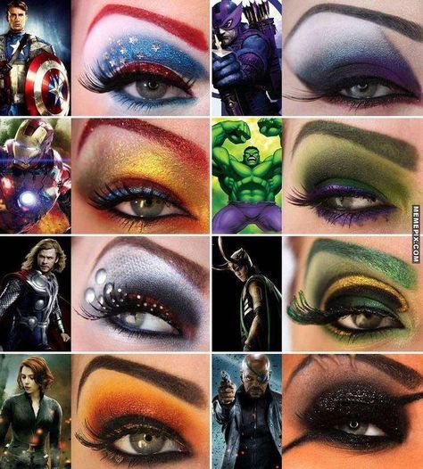 Superhero make-up Superhero Makeup, Carnaval Make-up, Disney Eye Makeup, Disney Inspired Makeup, Fantasy Make-up, Makeup Suggestions, Maquillage Yeux Cut Crease, Halloween Make-up Looks, Make Up Designs