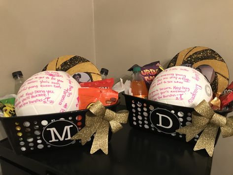 Big Sis Volleyball Gifts, Volleyball Baskets Gift Ideas, Volleyball Little Sister Gifts, Big Sis Lil Sis Gifts Volleyball, Senior Gift Basket Ideas Sports, Senior Night Basket Volleyball, Big Sister Little Sister Gifts Sports, Senior Mom Gifts, Big Sister Volleyball Gifts