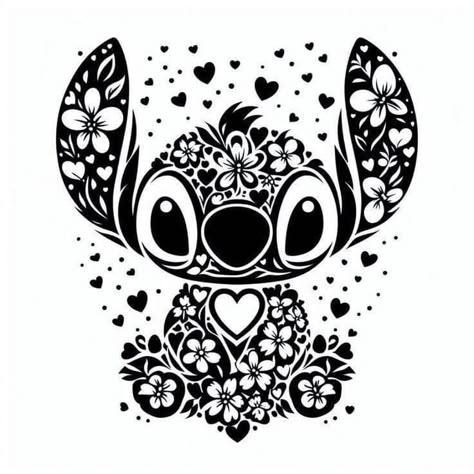 Free Cricut Images, Disney Silhouette Art, Stitch Coloring Pages, Stitch Tattoo, Disney Silhouette, Floral Svg, Funny Disney, Stitch Cartoon, Cricut Craft Room