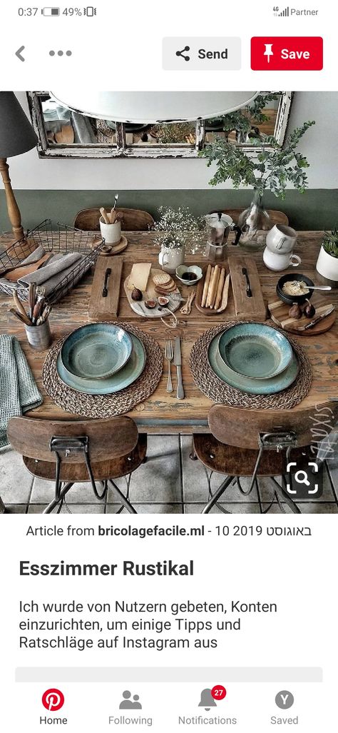 Boho Chic Decor Diy, Chic Decor Diy, Natural Wood Table, Boho Interior Design, Tafel Decor, Boho Chic Decor, Farmhouse Dining, Bohemian Home, Design Living