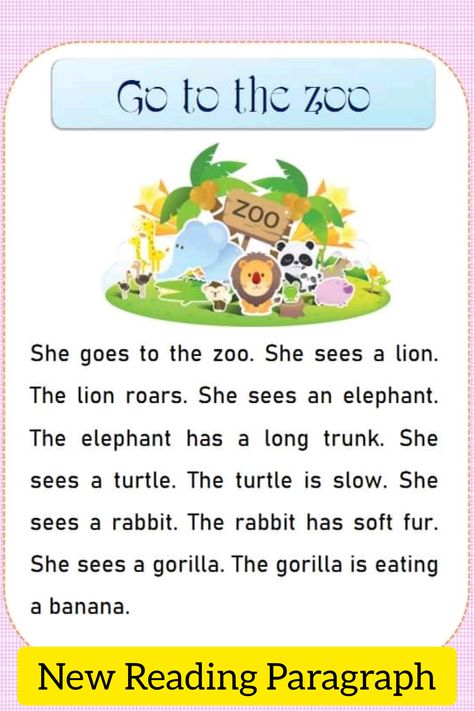 Reading paragraph worksheets for preschool and kindergarten Paragraph For Reading Practice, Reading For Beginners Worksheets, Reading Paragraph For Grade 1, Reading Paragraph, Simple Paragraph, Small Paragraph, Paragraph Worksheets, Reading For Kids, Lion Roaring