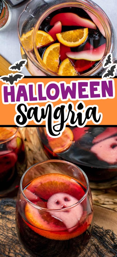 Halloween Sangria | Cocktails and Jello Shots Blackberry Halloween Cocktail, Spooky Sangria Recipes, Halloween Sangria Recipes, Spooky Sangria, Brandy Sangria, Blackberry Sangria Recipe, Halloween Sangria, Blackberry Brandy, Sangria Party