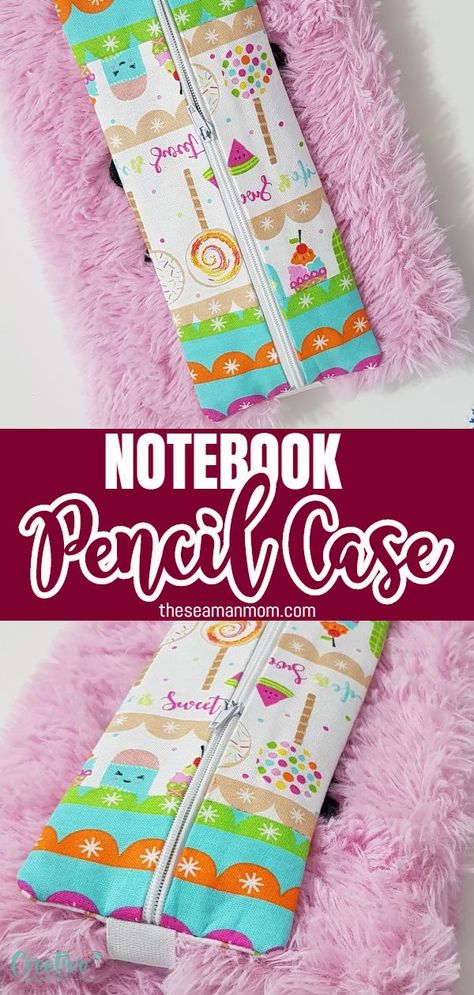 Pencil Case Sewing Pattern, Pencil Pouch Diy, Diy Pencil Holder, Pencil Organizer, Sewing Tutorials Free, Diy Notebook, Scrap Fabric, Diy Holder, Cute Notebooks