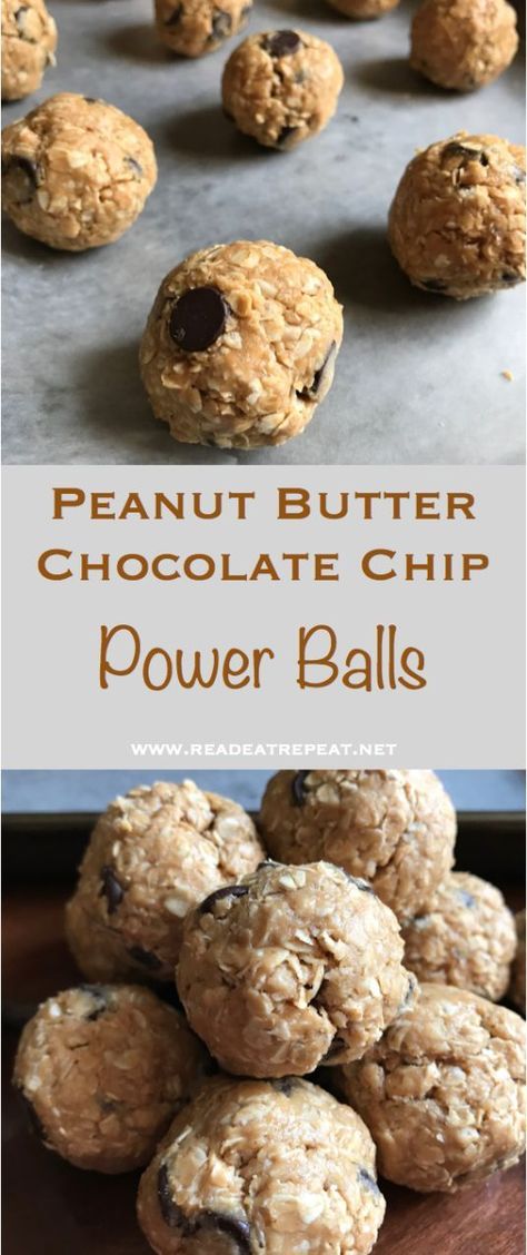 Chocolate Chip Power Balls, Peanut Butter Energy Bites, Dessert Oreo, Healthy Afternoon Snacks, Healthy Protein Snacks, Power Balls, Desserts Vegan, Cheesecake Cupcakes, School Snack