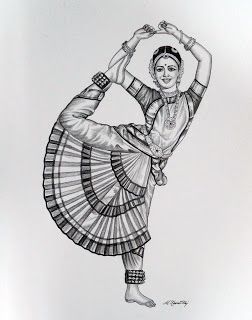 Bharatham Drawing, Baratham Drawings, Odissi Dance Painting, Kathak Drawing, Bharatanatyam Drawing, Dancer Sketch, Odissi Dance, Dance Drawing, Zantangle Art