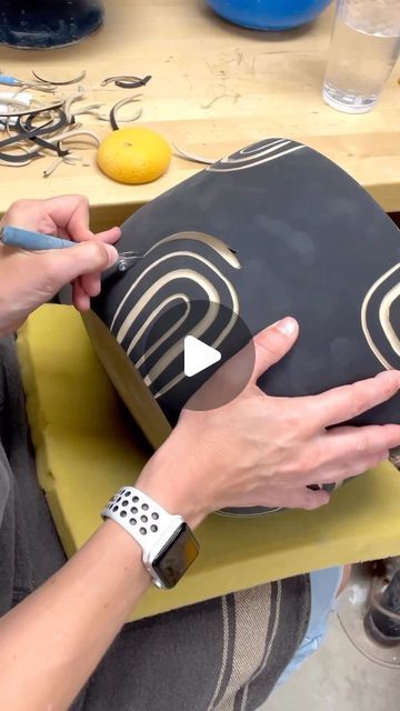 Ceramics Videos on Instagram: "Pottery planter carving by @jenniferspringceramics" Pottery Carving Ideas, Ceramics Videos, Hand Built Pottery, Pottery Techniques, Pottery Planters, Sgraffito, Pottery Ideas, June 22, Hand Built