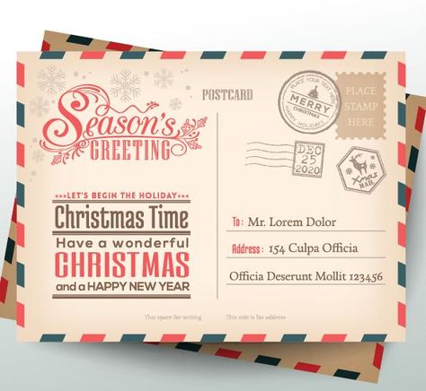 Vintage christmas envelope postcard vector 01 - https://www.welovesolo.com/vintage-christmas-envelope-postcard-vector-01/?utm_source=PN&utm_medium=welovesolo59%40gmail.com&utm_campaign=SNAP%2Bfrom%2BWeLoveSoLo Letters For Santa, Christmas Envelope, Letters To Santa, Snowflake Baby Shower, Santa Card, Christmas Envelopes, Holiday Stamping, Vector Christmas, Merry Happy