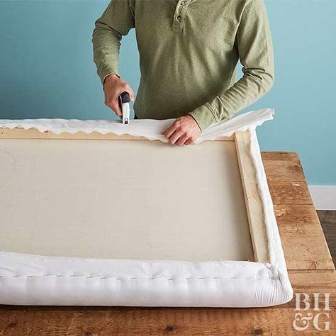 Flat sheet Foam Headboard, Cheap Diy Headboard, Headboard Makeover, Make Your Own Headboard, Diy Tufted Headboard, Headboard Projects, White Bed Sheets, Diy Headboard Upholstered, Tufted Headboards