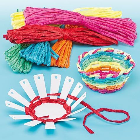 Card Basket Weaving Kits 6 Colors of Raffia, Finished Size 10cm, Kid's Craft Activities Great for Mother's Day & Easter- Pack of 4 Tp Crafts, Diy – Velikonoce, Therapy Interventions, Yarn Crafts For Kids, Weaving For Kids, Weaving Kit, Daycare Activities, Heart Card, Kids Projects