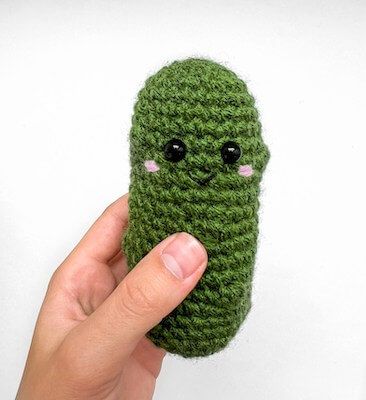 Crochet Pickle, Crochet Pants Pattern, Easy Pickle, Christmas Pickle, Mini Amigurumi, Fall Crochet, Crochet Shop, Crochet Food, Crochet Things