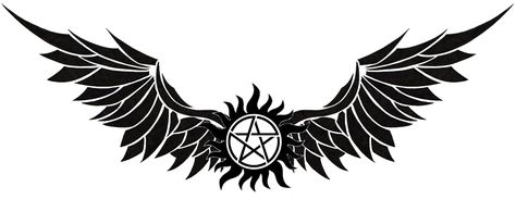 Spn Tattoo, Supernatural Anti Possession Tattoo, Supernatural Logo, Anti Possession Tattoo, Supernatural Anti Possession, Supernatural Symbols, Rose Tattoo On Back, Supernatural Angels, Supernatural Bloopers