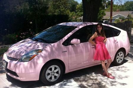 Natalie and Robin would look SUPER in this pink beauty. Pink Prius, Matching Cars, Small Movie Room, Matching Sweatsuits, Prius Car, Pink Cars, Car Paint Jobs, Car Deco, Girly Car