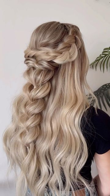 Braided Hair Tutorial, Hair Style Korea, Guest Hair, Glossy Hair, Wedding Hair Down, Hairdo For Long Hair, Fancy Hairstyles, Braided Hairstyles Easy, Easy Hairstyles For Long Hair