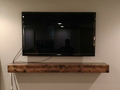 Floating Mantle Wooden Shelf Under Tv, Wooden Floating Shelf Under Tv, Mounted Tv With Shelf Underneath, Barn Beam Shelf Under Tv, Under Tv Mantle, Floating Mantel Under Tv, Tv With Floating Shelf Underneath, Diy Floating Shelf Under Tv, Floating Shelf Under Tv Mounted Tv