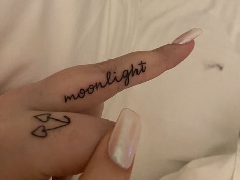 Les Tattoo Ideas, Cute Tattoos For Women Leg, Just Like Magic Tattoo, Moonlight Tattoo Ideas, Yours Truly Tattoo, Ariana Grande Inspired Tattoos, Ariana Grande Tattoo Ideas, Honeymoon Tattoo, Intimate Tattoo