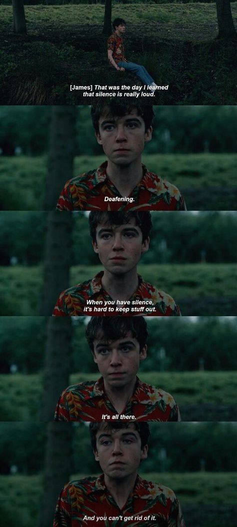 when you have silence, its hard to keep stuff out. its all there. -the end of the f***ing world. Coco Film, La Haine Film, Quote Movie, Netflix Quotes, Joker Film, French Film, Story Post, Septième Art, I Love Cinema