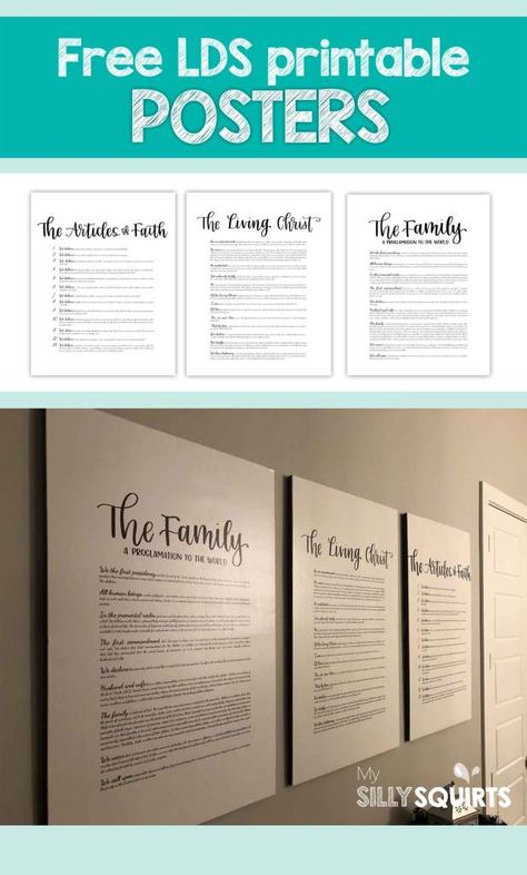 Free LDS poster prints perfect for your home Relief Society Room Decor, Lds Decor, Family Proclamation, Proclamation To The World, Free Posters, Lds Printables, Lds Scriptures, Christmas Religious, Scripture Memorization