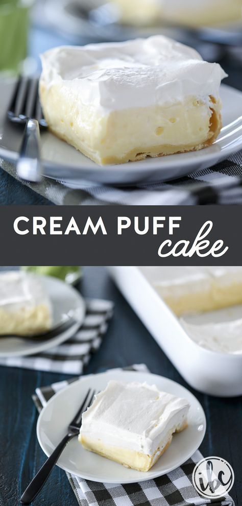 Cream Puff Cake, Dessert Nouvel An, Puff Cake, Cream Puff Cakes, Coconut Dessert, Inspired By Charm, Brownie Desserts, Cream Puff, Extra Credit