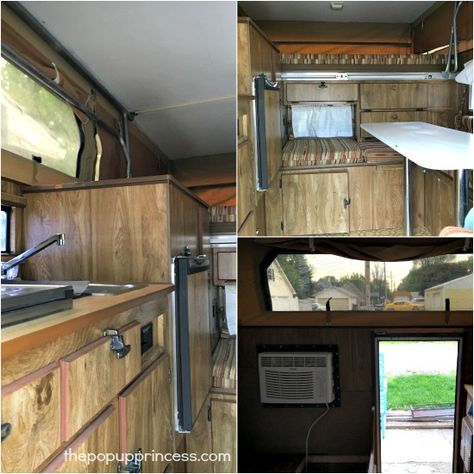 Rick & Sharon's Truck Pop Up Camper Makeover - The Pop Up Princess Truckbed Camper Remodel, Pickup Camper Remodel, Truck Bed Pop Up Camper, Truck Pop Up Camper, Pop Up Truck Camper Remodel, Slide In Truck Camper Remodel, Slide In Camper Remodel, Truck Camper Hacks, Truck Camper Makeover