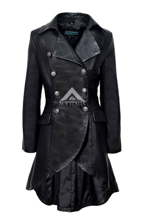 Victorian Coat, Gothic Coat, Gothic Jackets, Long Leather Coat, Real Leather Jacket, Leather Trench Coat, Edwardian Fashion, Gothic Style, Leather Jacket Black