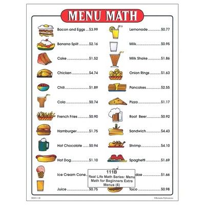 Maths For Beginners, Menu Math, Real Life Math, Boondock Saints, Banana Split, Math Worksheets, Price List, Root Beer, Kids Education