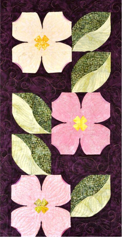 Carolina Dogwoods Floral Quilt Patterns, Flower Quilt Patterns, Quilt Square Patterns, Flower Quilts, Blog Art, Quilt Care, Flower Quilt, Floral Quilt, Wall Quilts