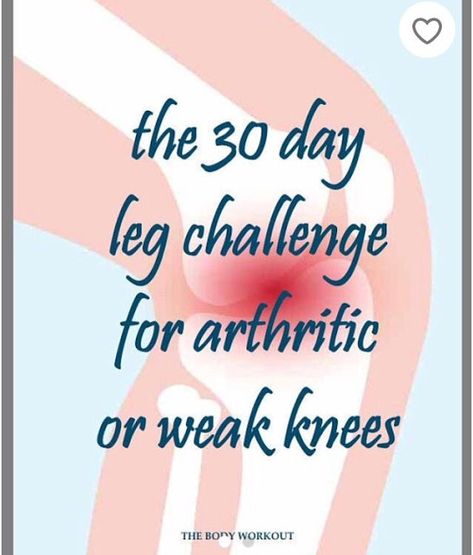 A 30-day leg challenge for arthritic or weak knees. Start today to get some relief and strength back into your legs. An instant download upon purchase. #kneepainexercises #fitness #kneepainexercisesarthritis #fitfam #kneepainrelief #workoutplan exercisesforarthritiskneepain #kneepainexercises #workoutpdf 30 Day Leg Challenge, Knee Workout, Leg Challenge, Knee Strengthening, Bad Knee Workout, Weak Knees, Workout Journal, Key To Losing Weight, Bad Knees