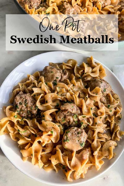 Meatballs And Noodles Recipe, Swedish Meatballs With Egg Noodles, Sweetish Meatballs Recipe, Meatballs With Egg Noodles, Meatball Pasta Recipes, Meatballs With Pasta, Meatballs Sauce Recipe, Swedish Meatball Sauce, Homemade Swedish Meatballs