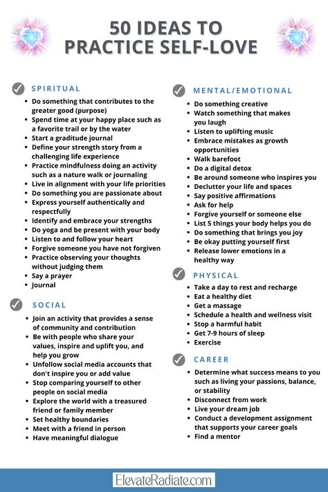 Self-Love Checklist - Ways to Practice Self-Love Daily Self Love Tasks, Self Love Exercises Ideas, Self Love Journey Ideas, Self Love Practice Routine, Ways To Practice Self Love, Self Love Plan, How To Practice Self Love, Self Love Worksheet, Self Love Checklist