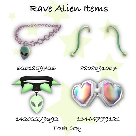 Alien Roblox Avatar, Roblox Item Codes, Roblox Items Codes, Roblox Accessories Codes, Roblox Accessories, Roblox Items, Alien Clothes, Coding Websites, Bloxburg Decals Codes Wallpaper