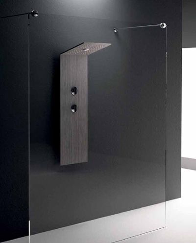 Modern Shower Design, Shower Column, Minimalist Showers, White Tub, Bathroom Stuff, Cabin Bathrooms, Shower Designs, Shower Columns, Shower Cabin