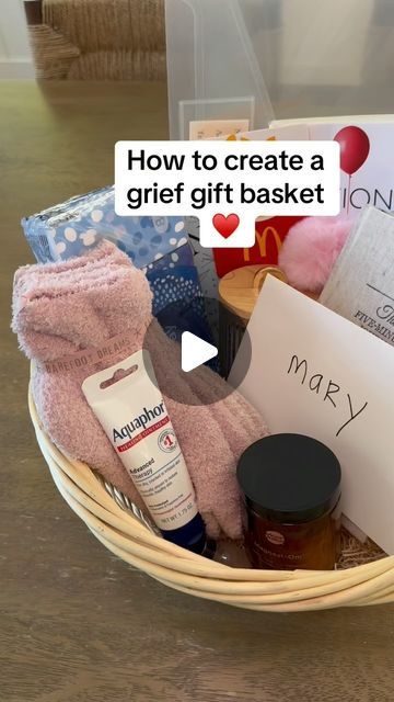 Lisa Jones on Instagram: "The items that provided a source of comfort during my grief. 🤍 #healing #grief" Sympathy Ideas Gift, Condolences Basket Ideas, Celebration Of Life Gift Ideas, Diy Sympathy Gifts Basket, Condolences Gift Ideas, Gifts For Grievers, Comfort Gift Basket Ideas, Grievance Gift Basket, Sympathy Gift Basket For Loss